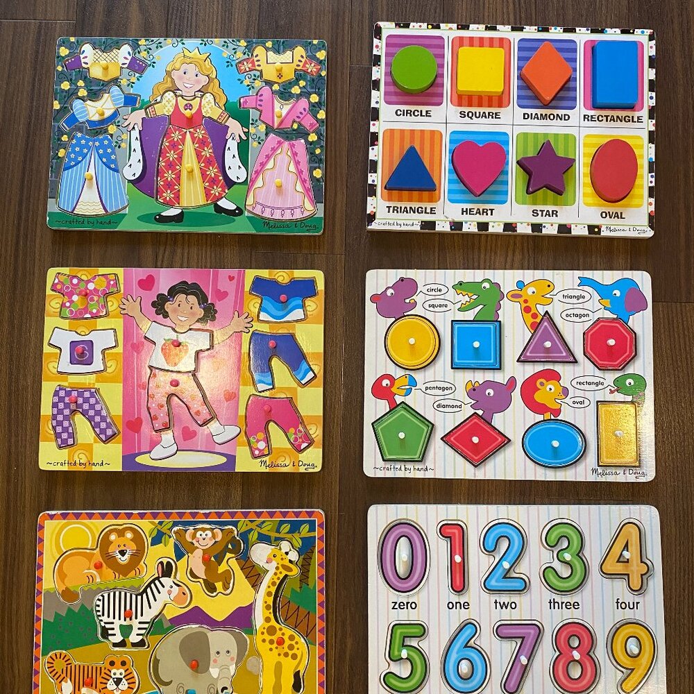 Melissa & Doug Wooden Puzzles - 6 for $30